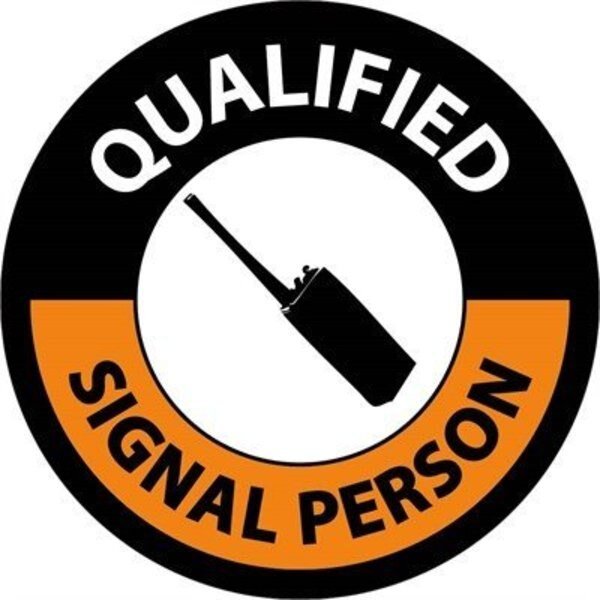Qualified Signal Person Hard Hat Label, Pk25, Material: Pressure Sensitive Vinyl .002, NMC, Mfr# HH128
